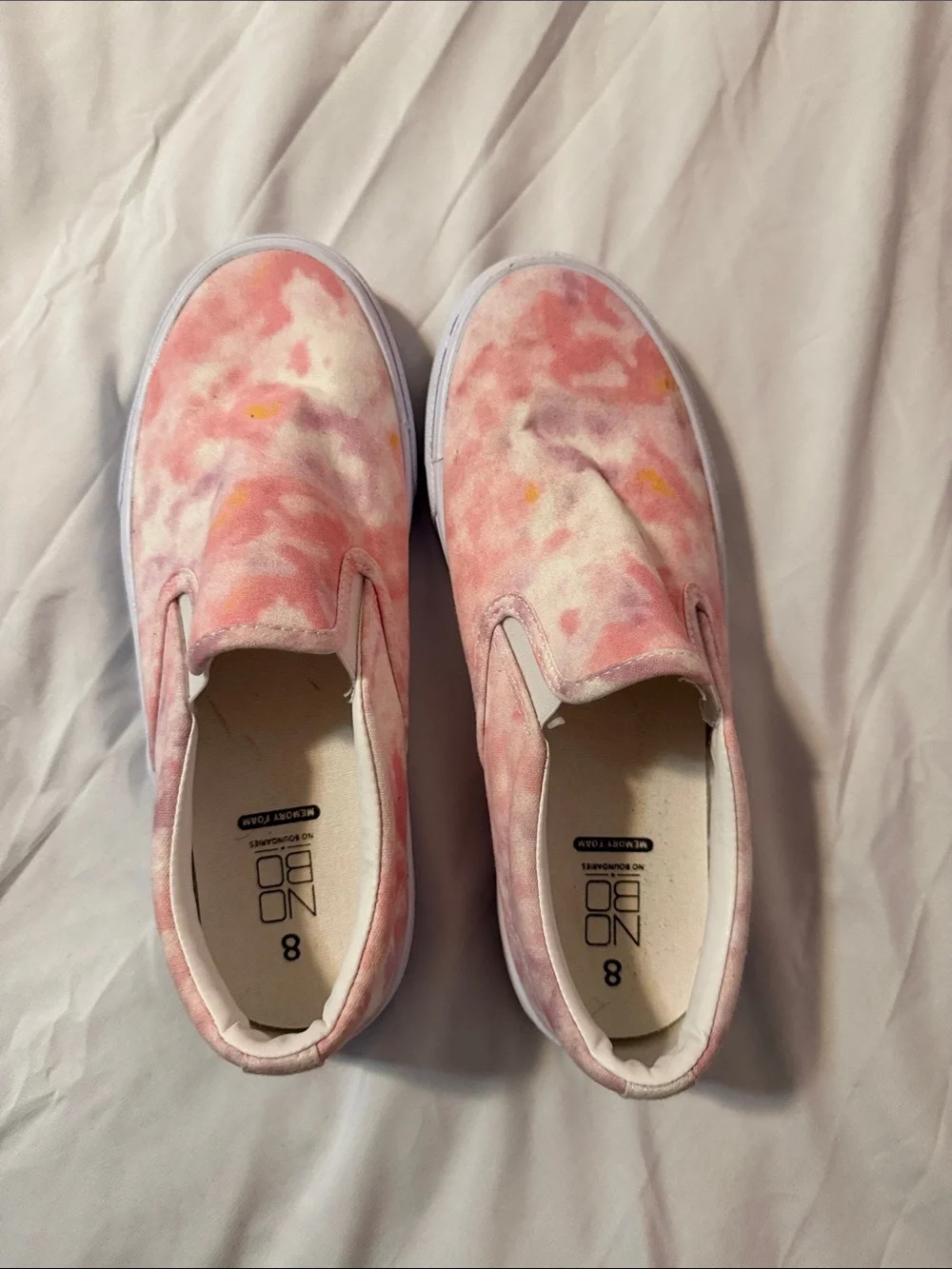 No Boundaries Pink Tie-Dye Slip-On Sneakers